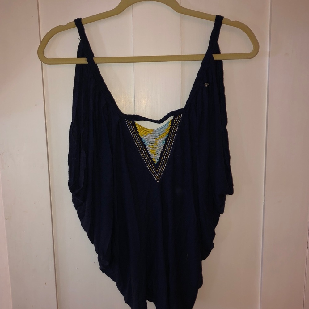 Guess Open Shoulder Blouse- Navy